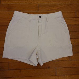 White High-Rise Carpenter Shorts